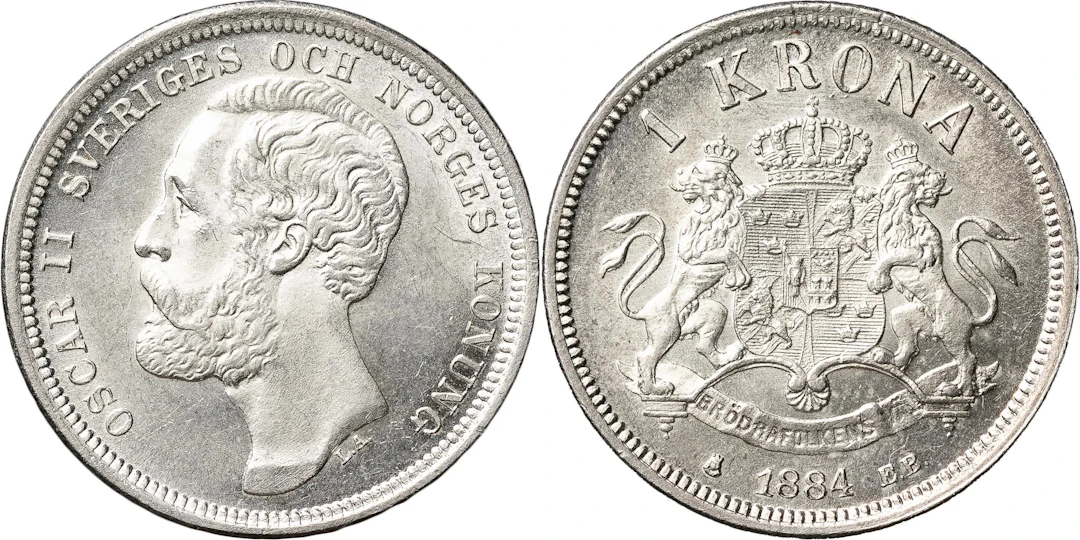 OSKAR II (1872-1907). Krona 1884. SM 69