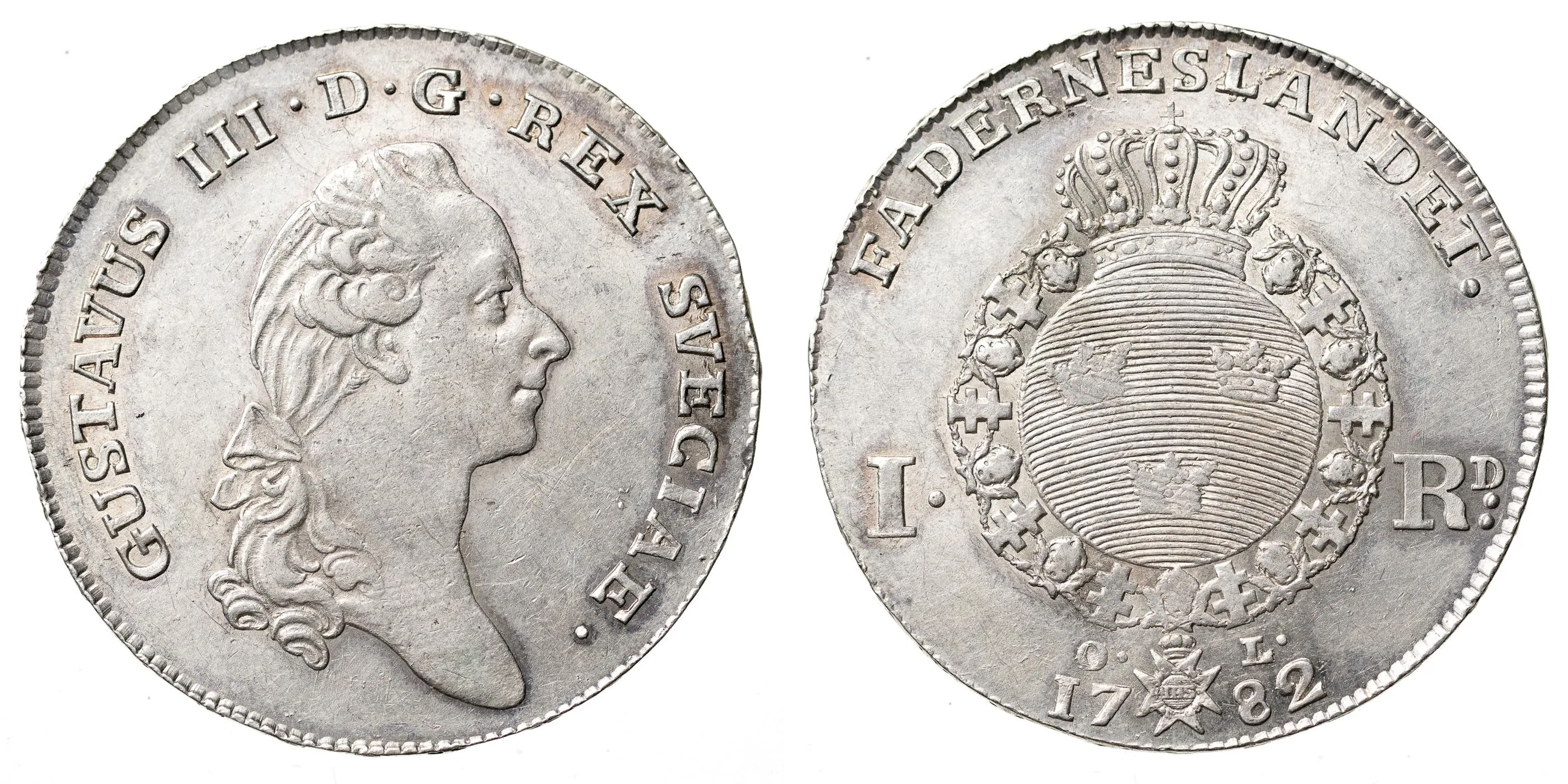 GUSTAV III (1771-1792). Riksdaler 1782