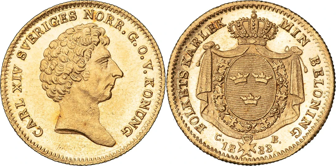 KARL XIV JOHAN (1818-1844). STOCKHOLM. Dukat 1833