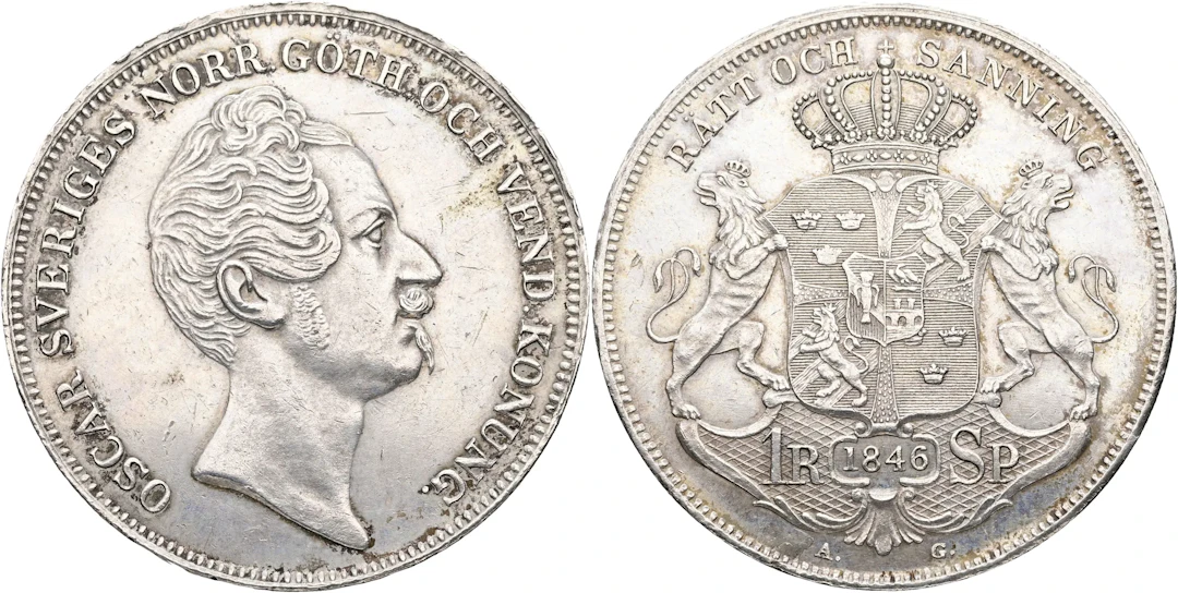 OSKAR I (1844-1859). Riksdaler specie 1846