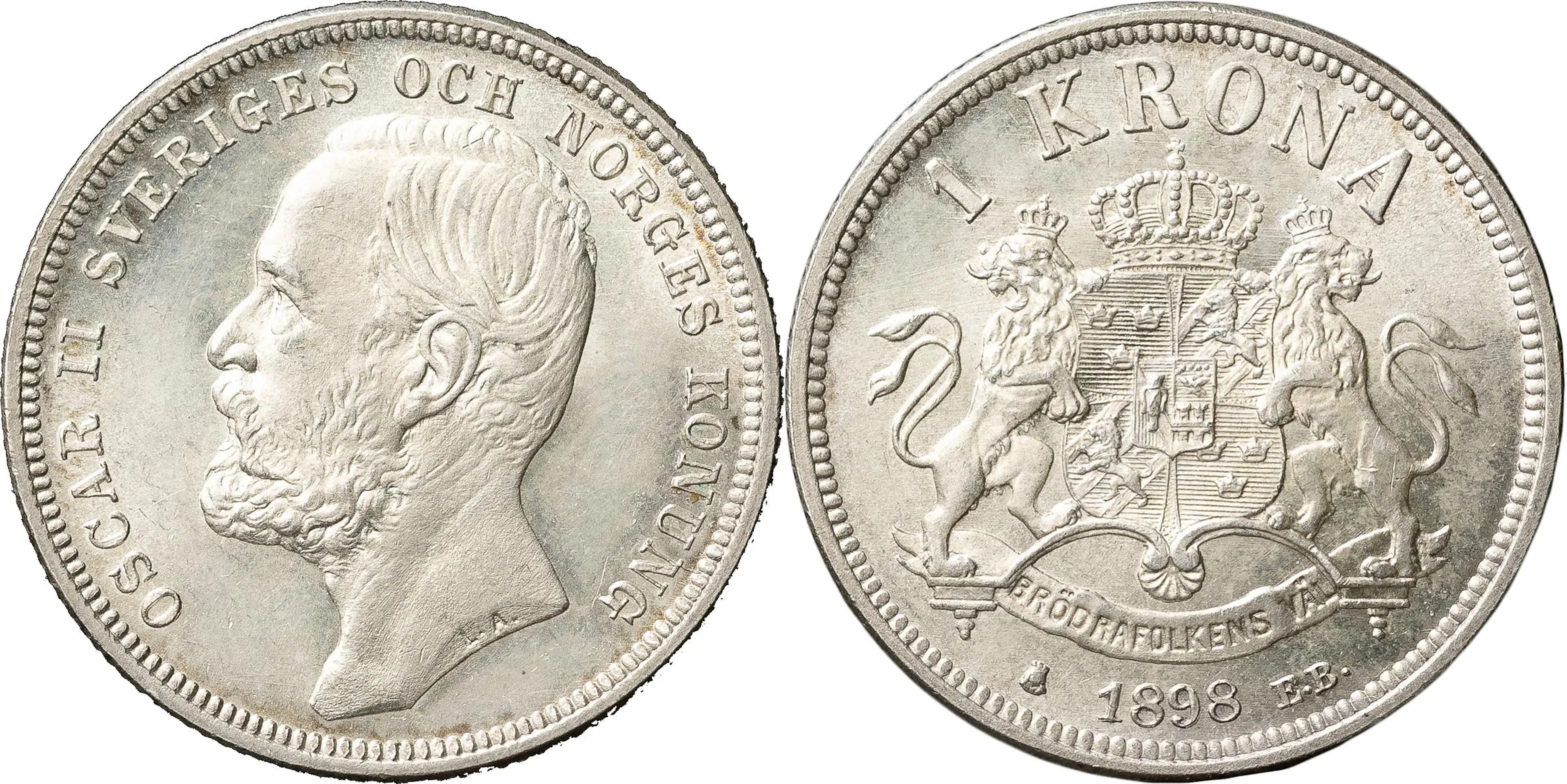 OSKAR II (1872-1907). Krona 1898. SM 75