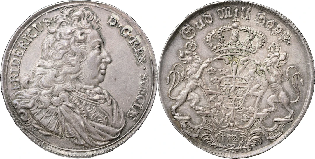 FREDRIK (1720-1751). STOCKHOLM. Riksdaler 1726