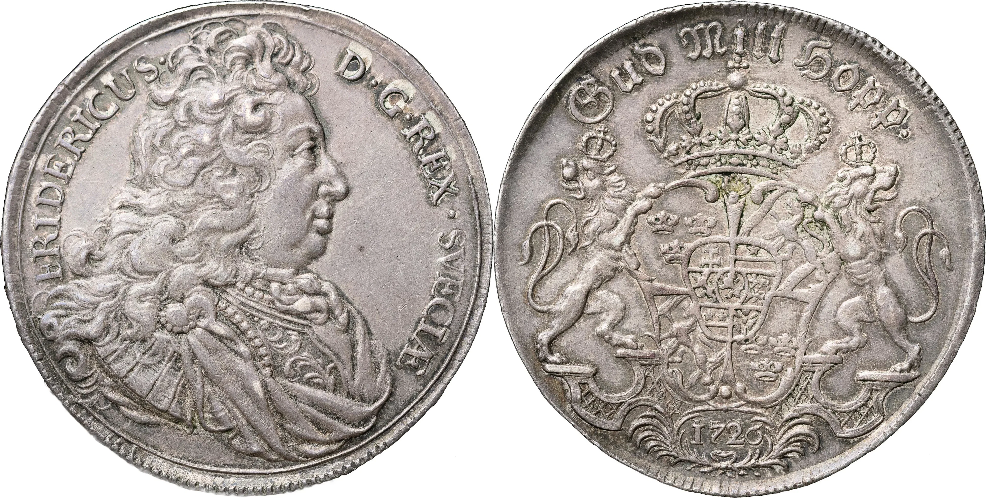 FREDRIK (1720-1751). STOCKHOLM. Riksdaler 1726