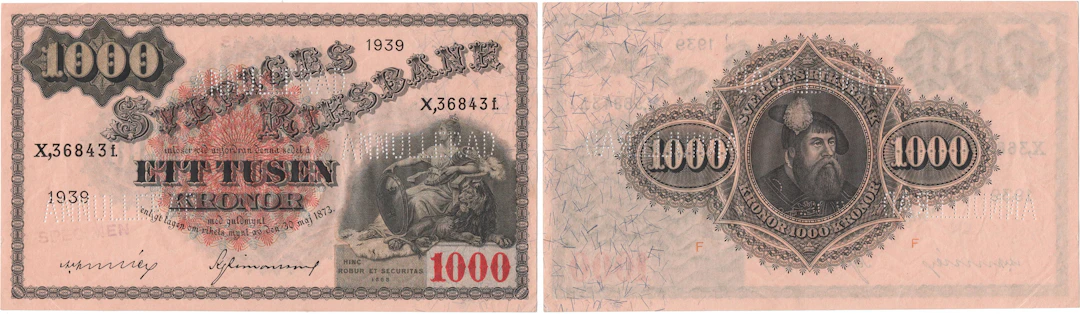 1000 kronor 1939. X,36843f