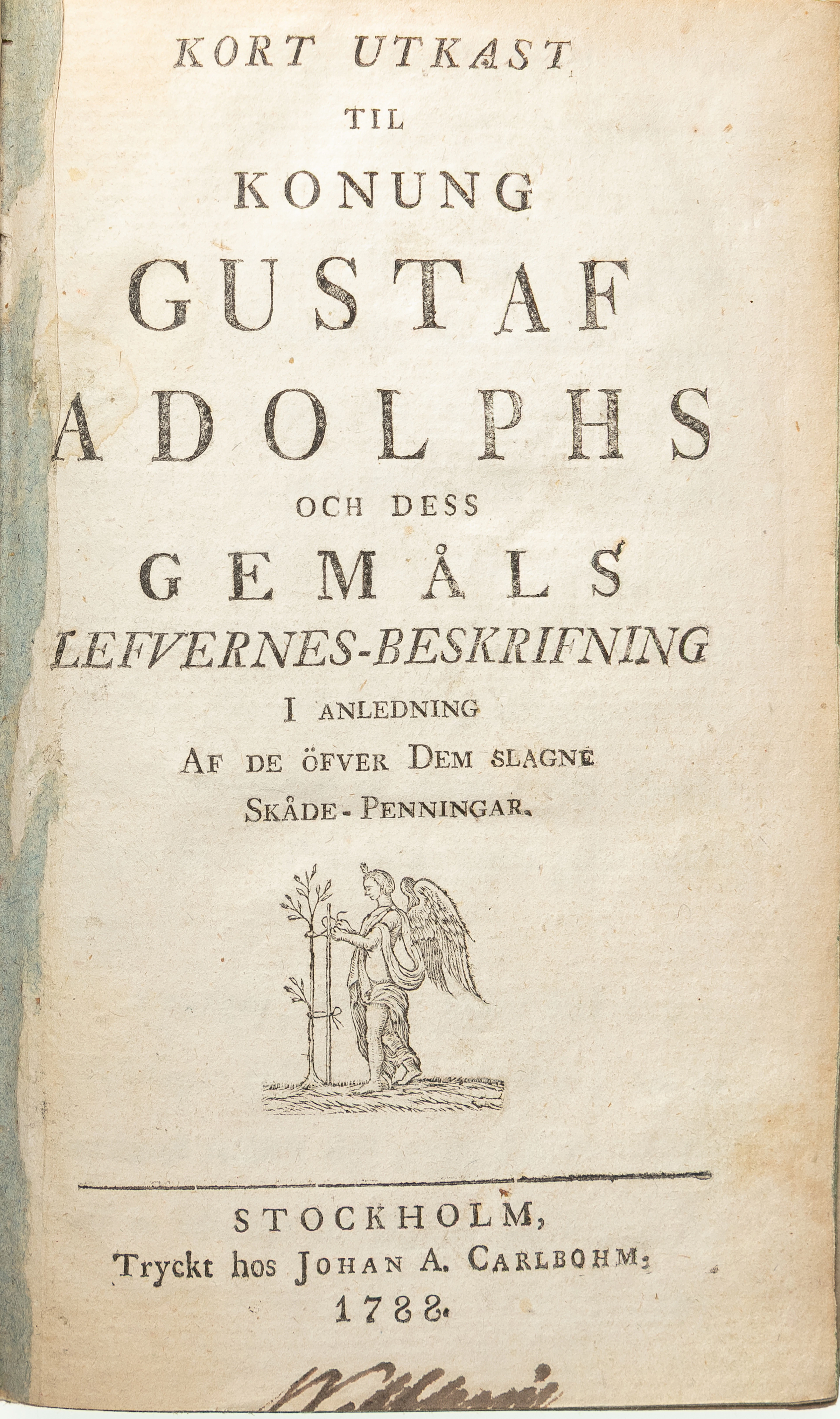 Kort utkast til konung Gustaf Adolphs ... 1788