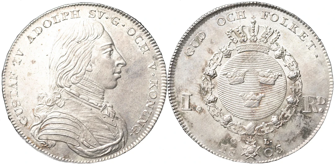 GUSTAV IV ADOLF (1792-1809). STOCKHOLM. Riksdaler 1805