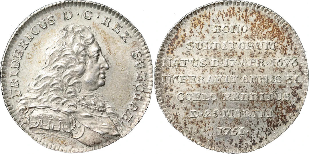 FREDRIK (1720-1751). STOCKHOLM. 2 mark 1751