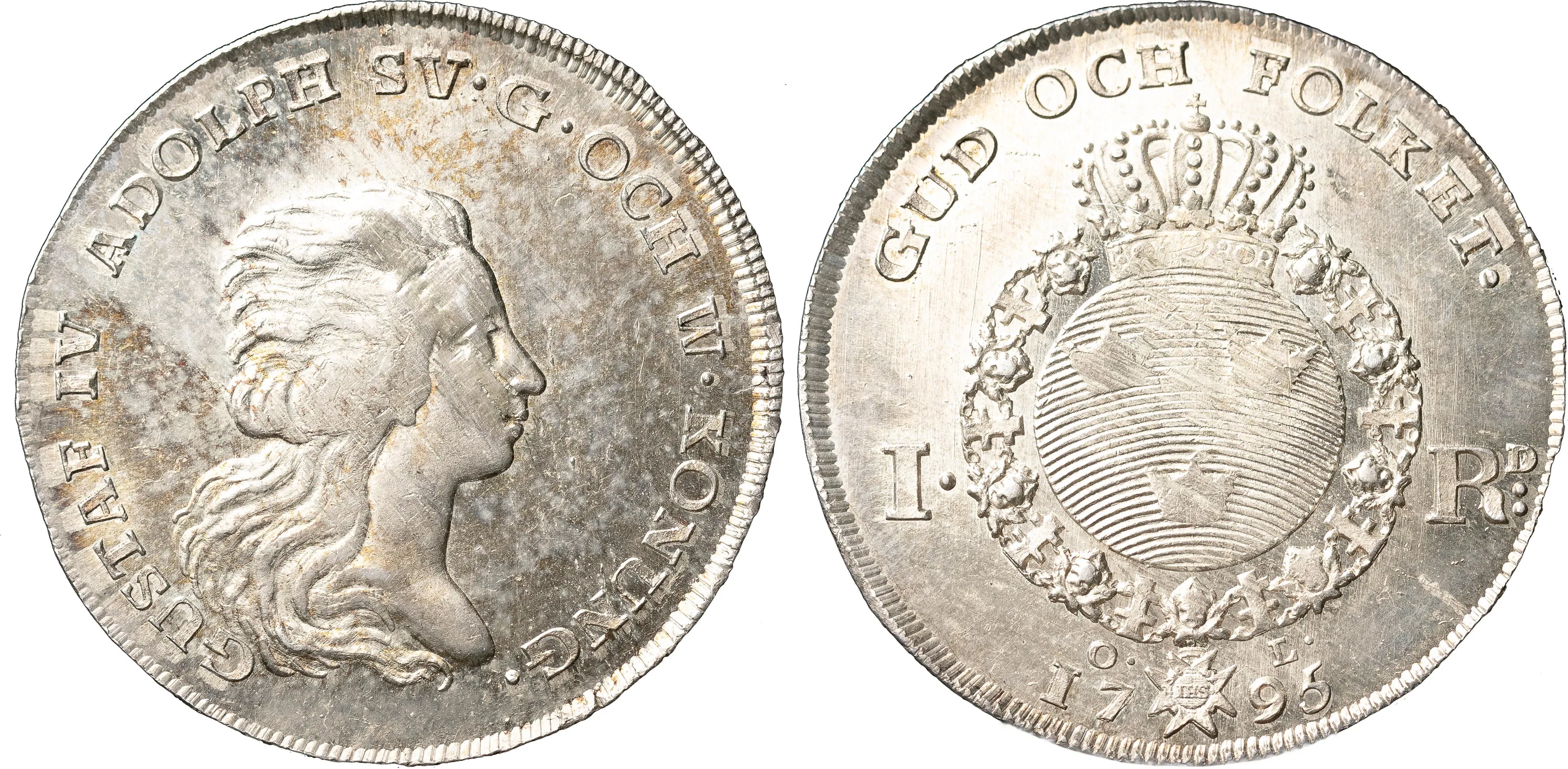 GUSTAV IV ADOLF (1792-1809). STOCKHOLM. Riksdaler 1795