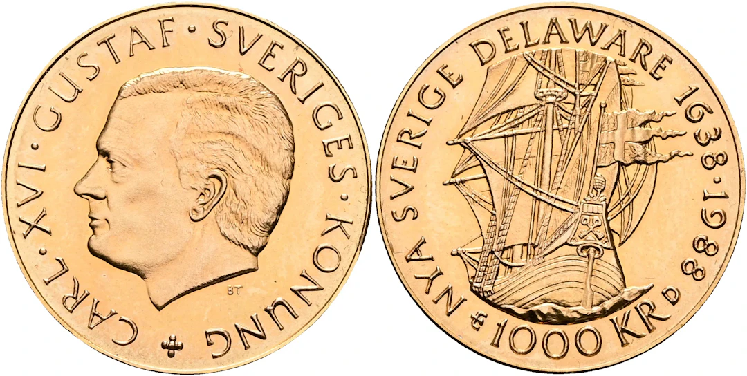 CARL XVI GUSTAF (1973 -). 1000 kronor 1988
