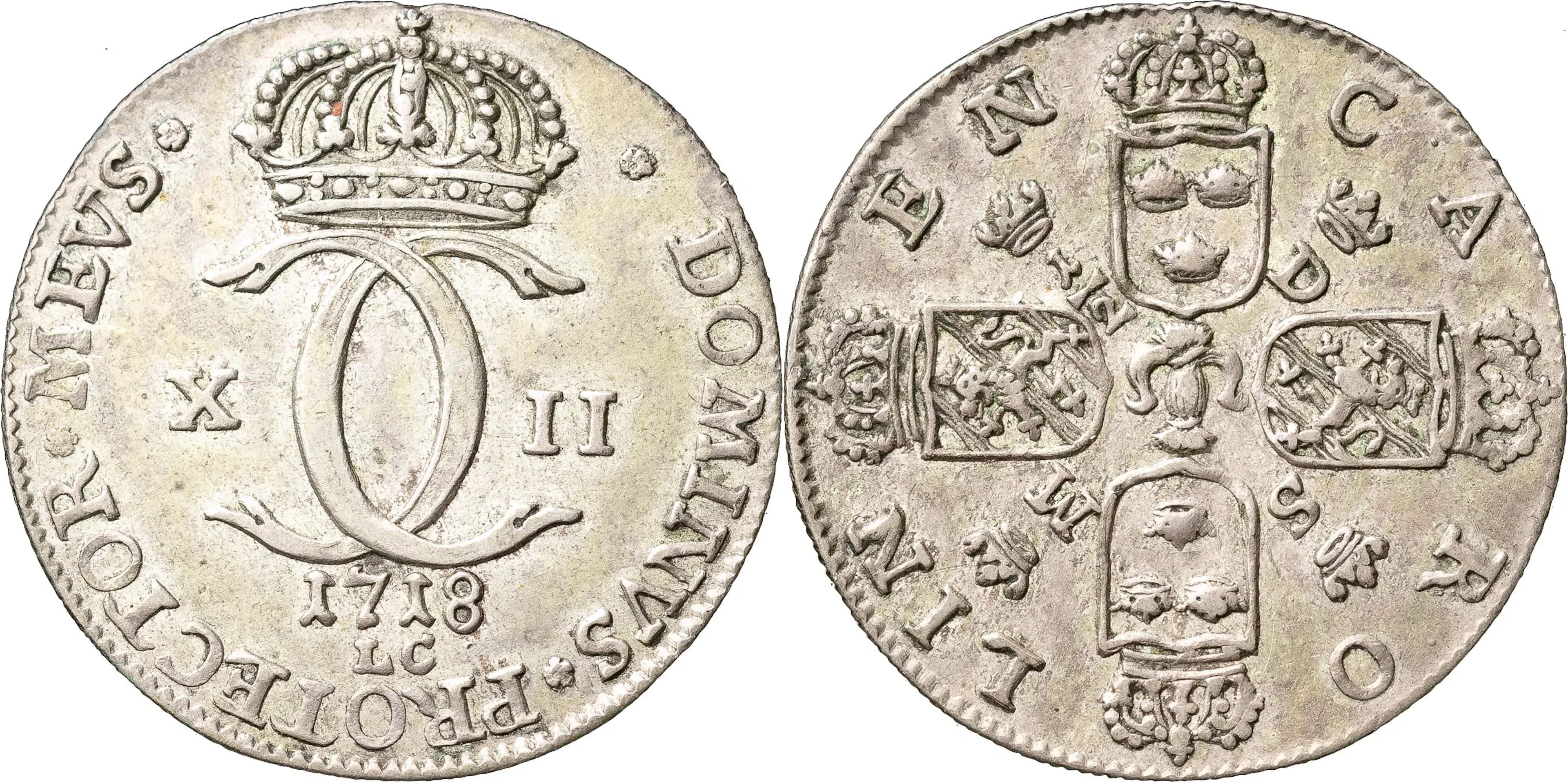 KARL XII (1697-1718). STOCKHOLM. Carolin 1718