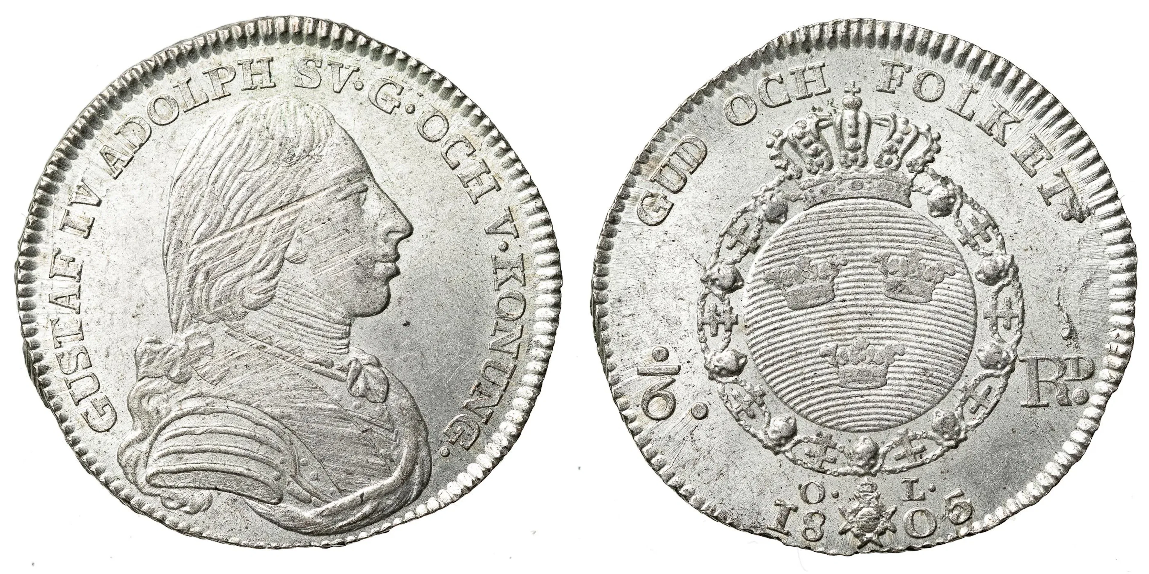 GUSTAV IV ADOLF (1792-1809). 1/6 riksdaler 1805