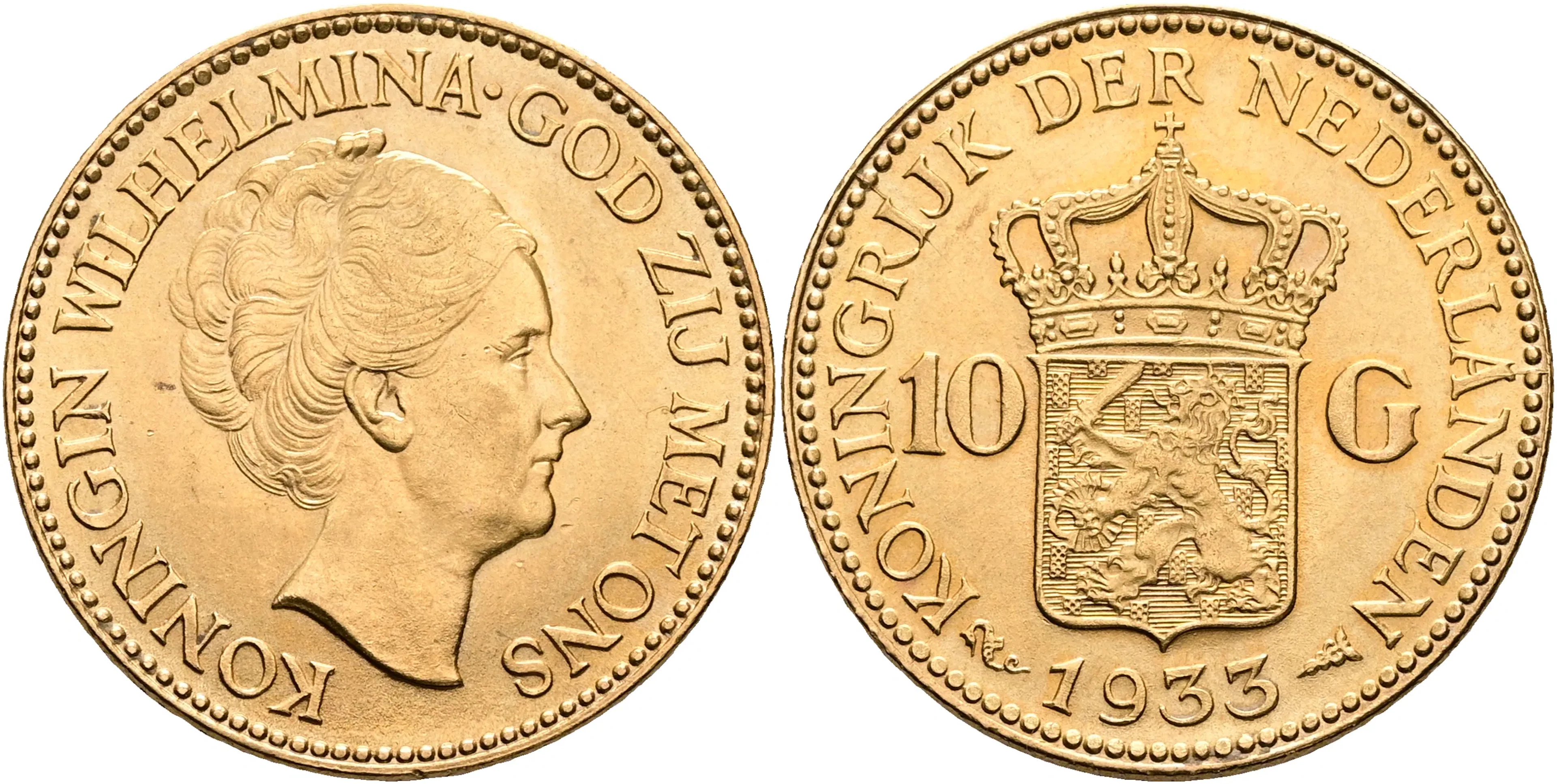 NEDERLÄNDERNA / THE NETHERLANDS. 10 gulden 1933