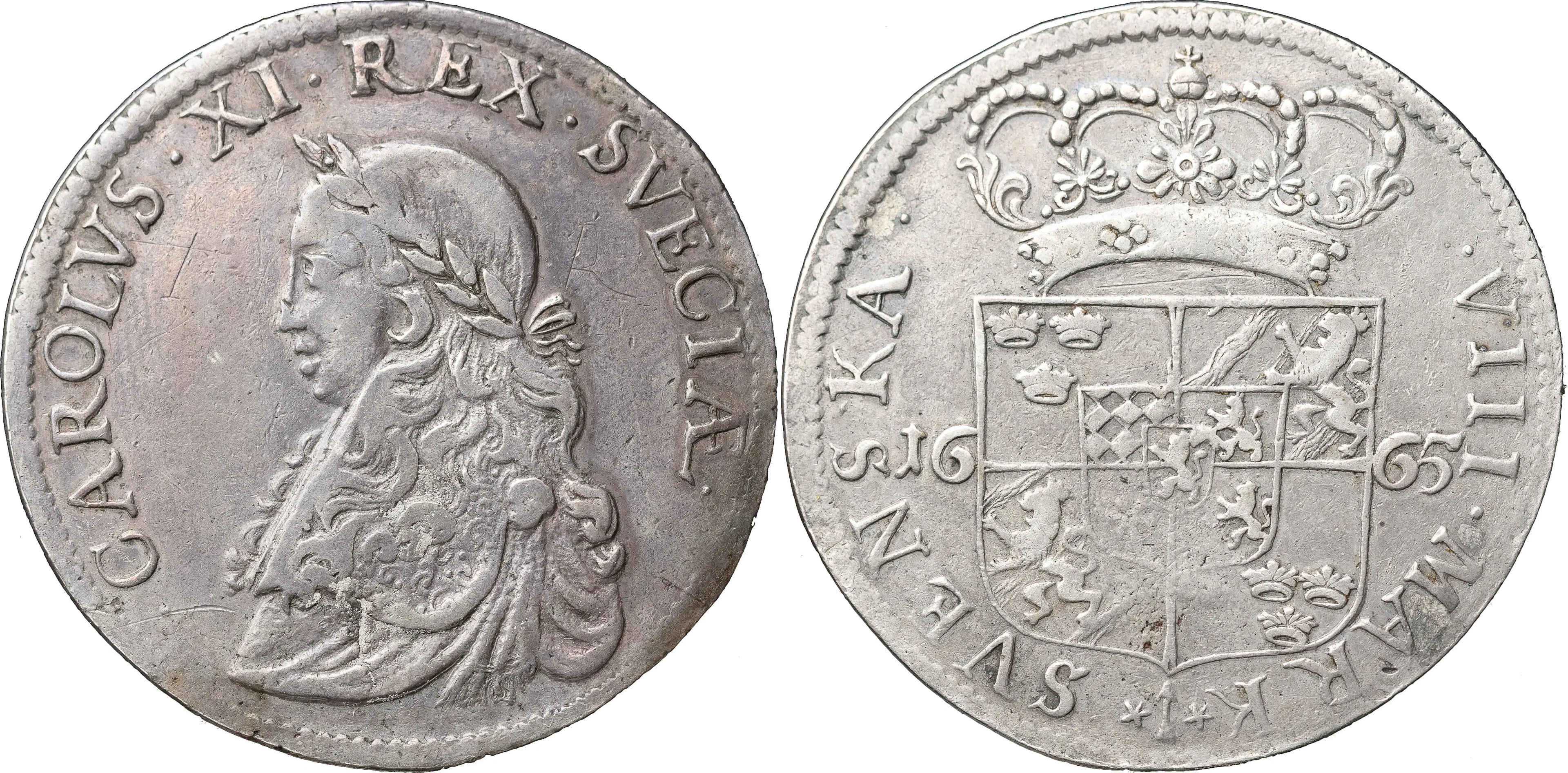 KARL XI (1660-1697). STOCKHOLM. 8 mark 1665