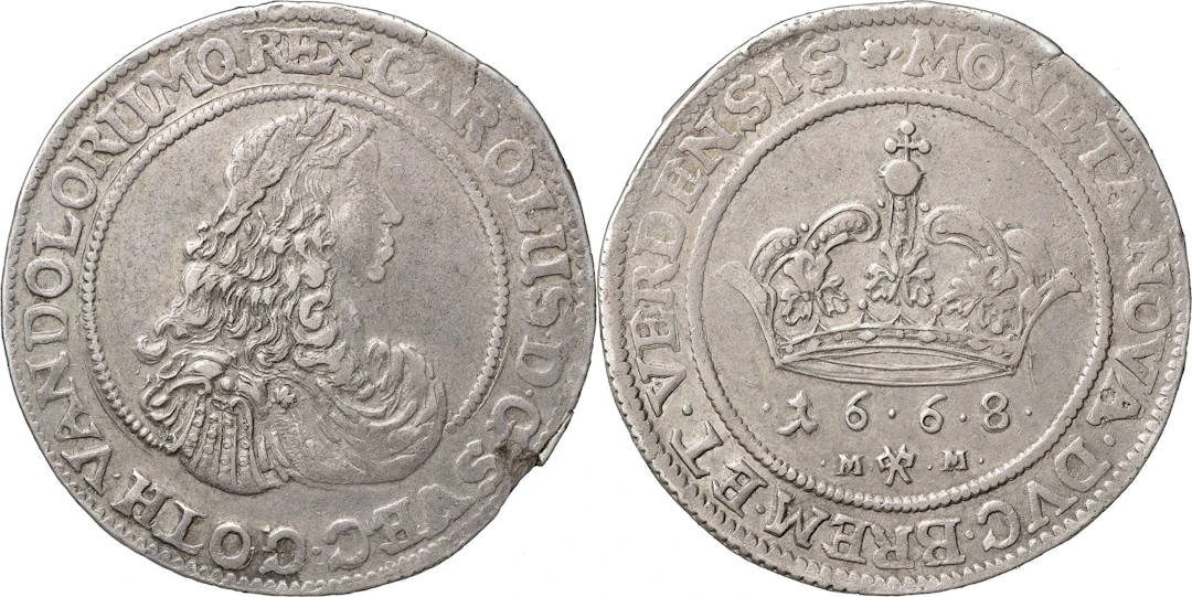 KARL XI (1660-1697). BREMEN-VERDEN. 4 mark 1668