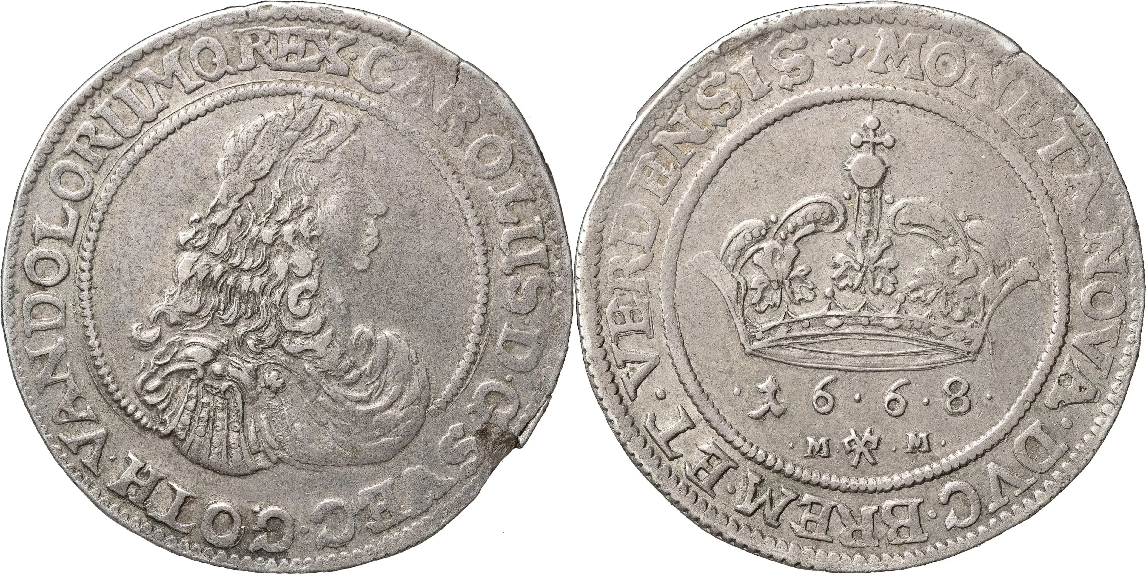 KARL XI (1660-1697). BREMEN-VERDEN. 4 mark 1668