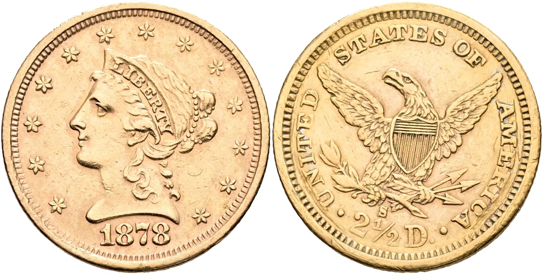 USA. 2 1/2 dollars 1878