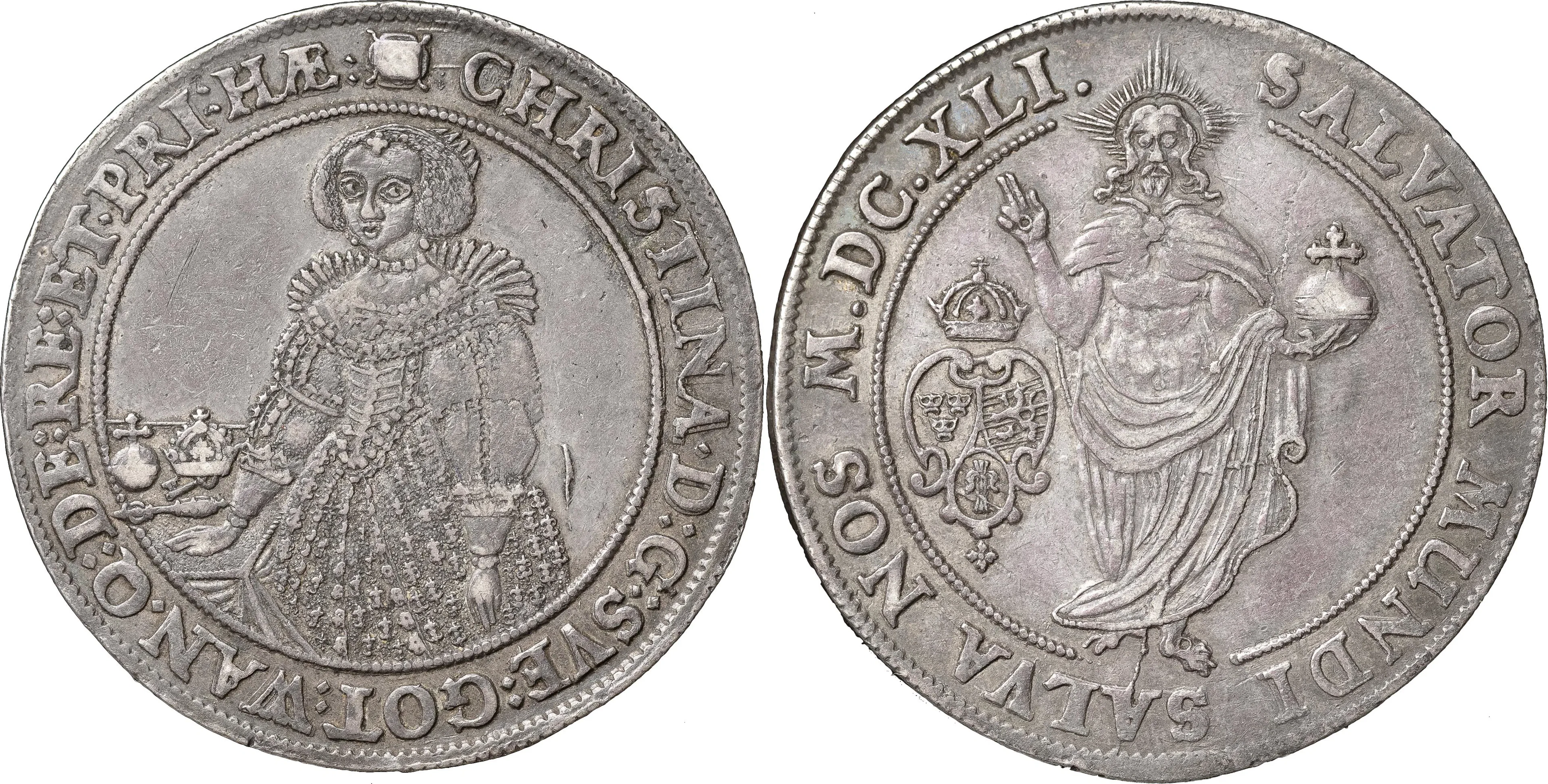KRISTINA (1632-1654). SALA. Riksdaler 1641