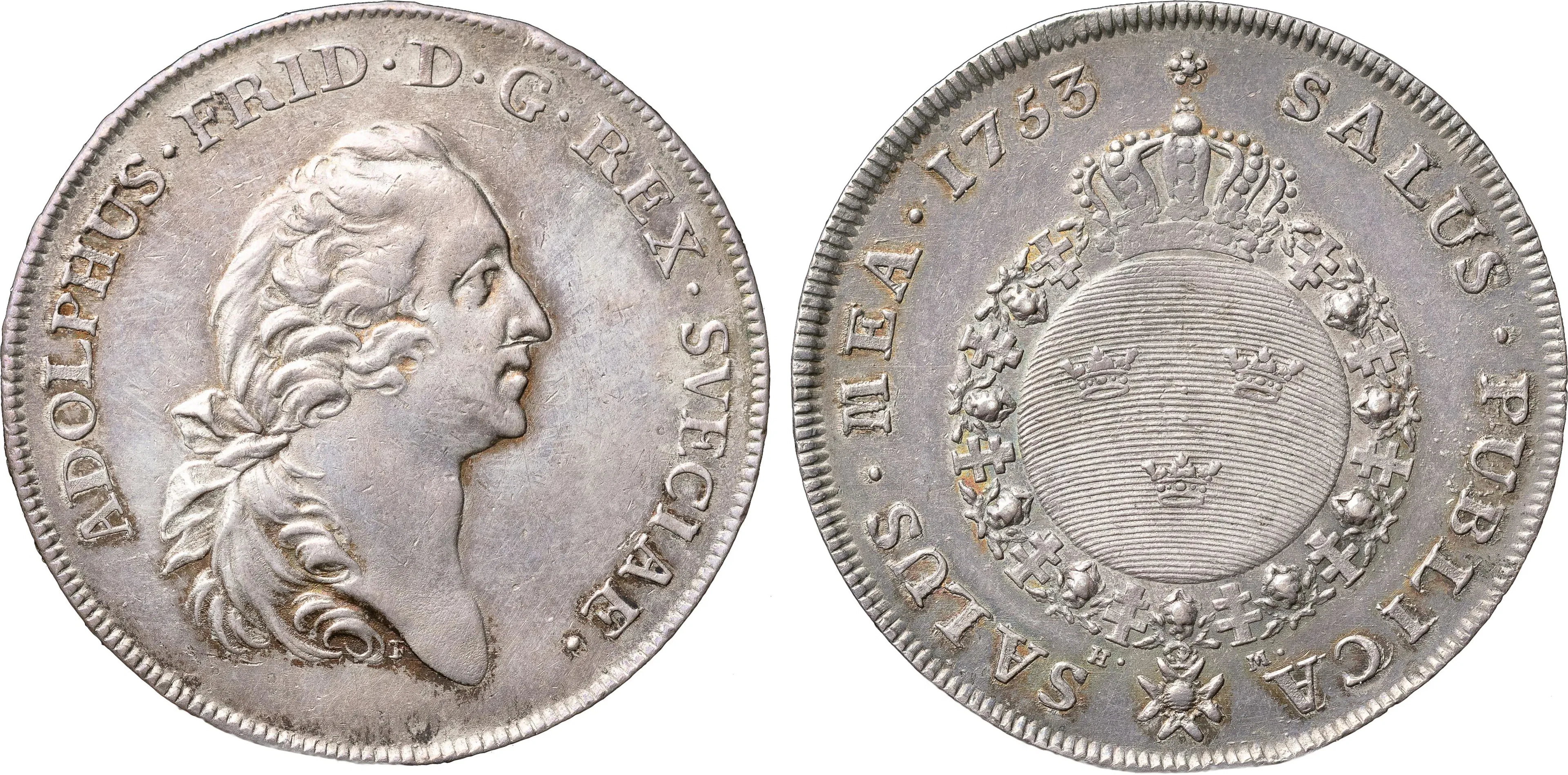 ADOLF FREDRIK (1751-1771). STOCKHOLM. Riksdaler 1753