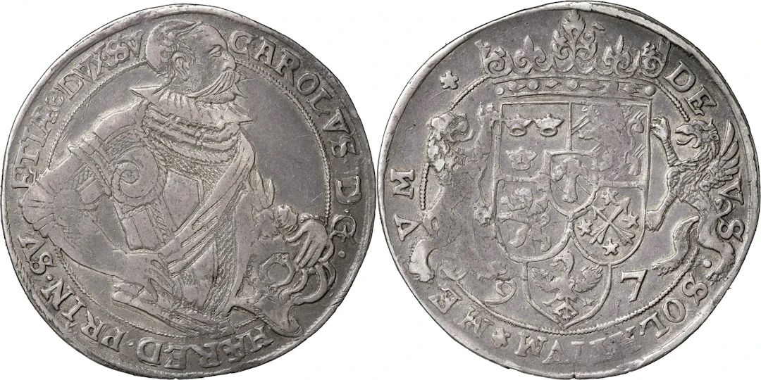 KARL (IX), HERTIG AV SÖDERMANLAND (1560-1604). STOCKHOLM. Daler 1597
