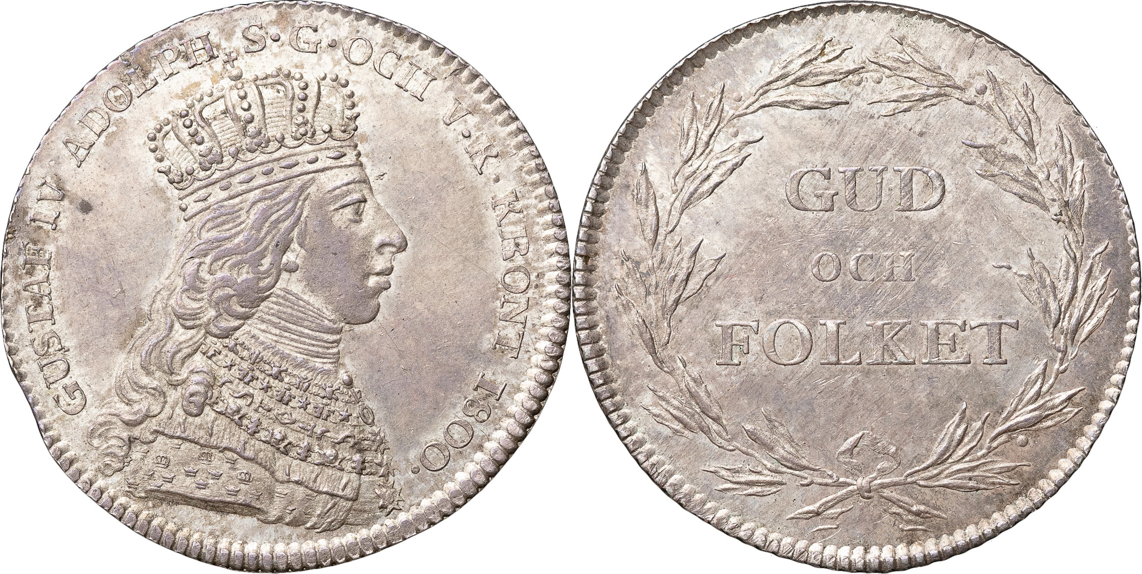 GUSTAV IV ADOLF (1792-1809). STOCKHOLM. 1/3 riksdaler 1800