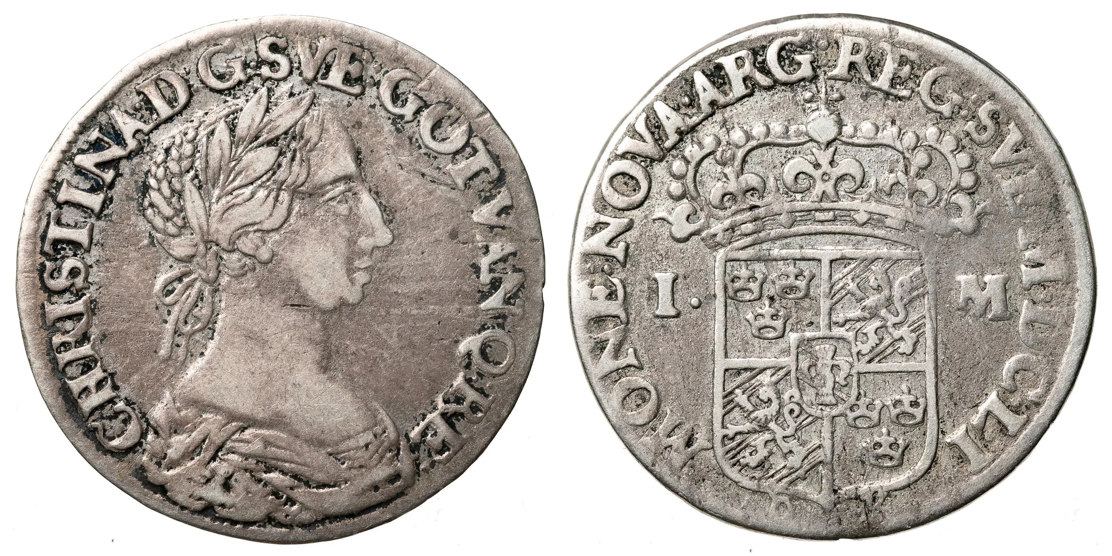KRISTINA (1632-1654). Mark 1651