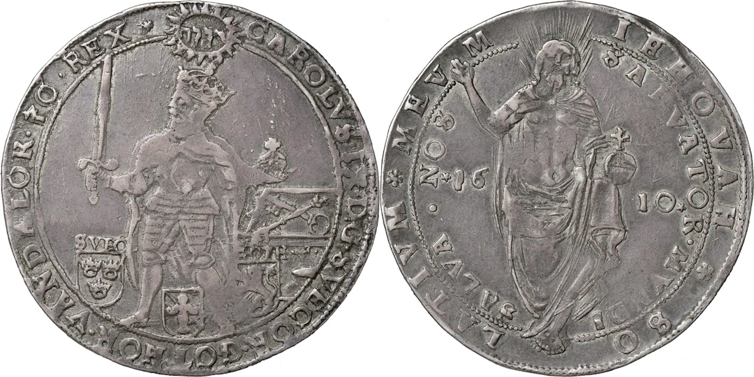 KARL IX (1604-1611). STOCKHOLM. Riksdaler 1610