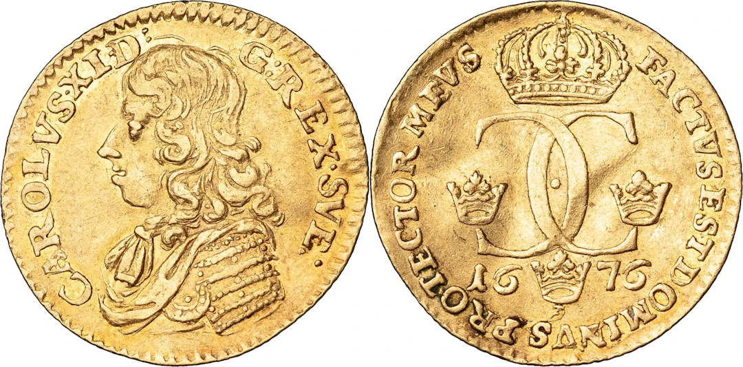 KARL XI (1660-1697). STOCKHOLM. Dukat 1676
