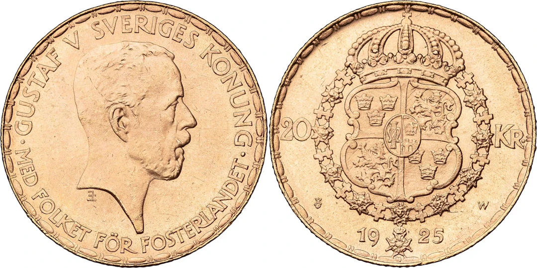 GUSTAV V (1907-1950). 20 kronor 1925. SM 1