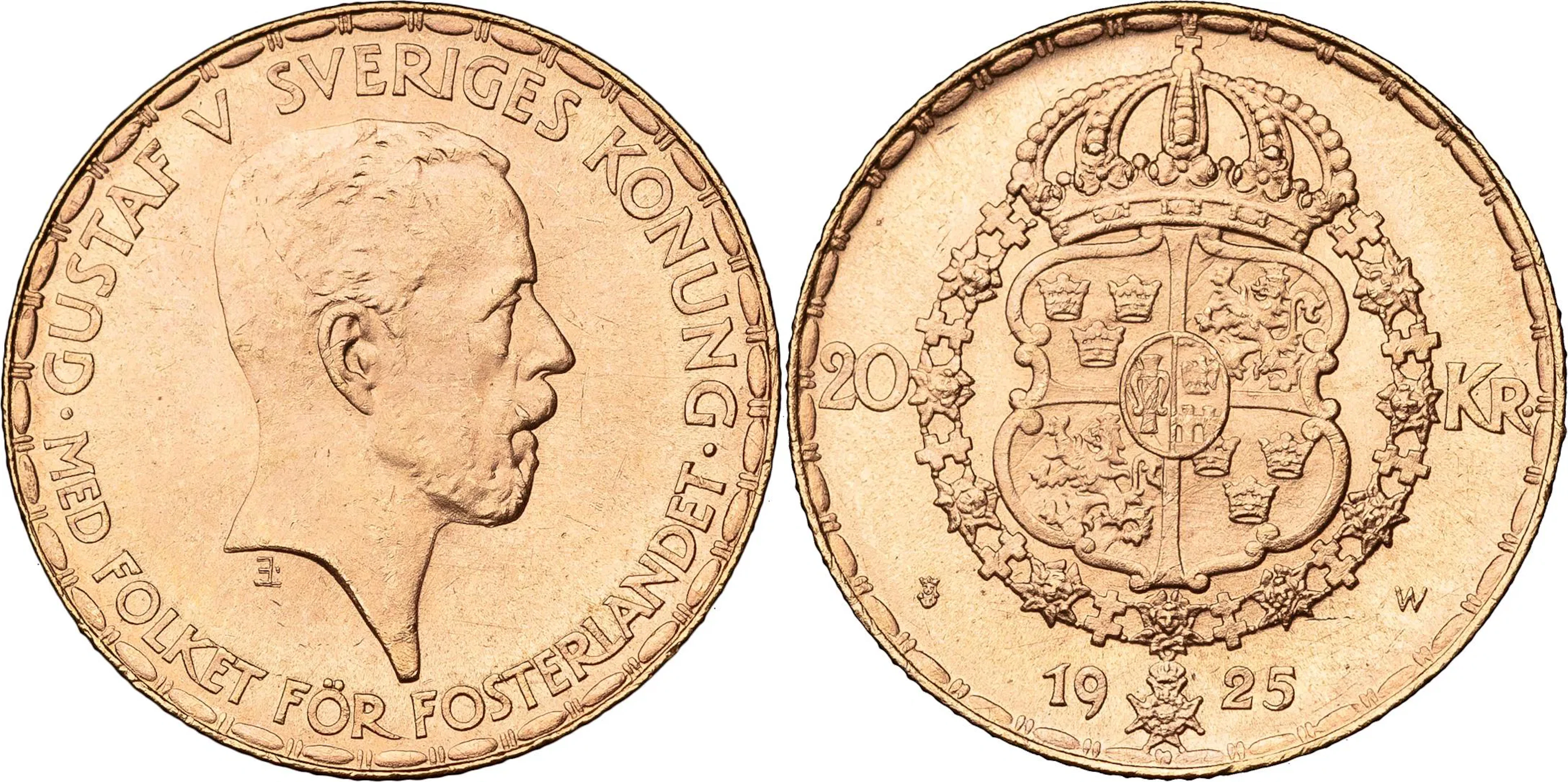 GUSTAV V (1907-1950). 20 kronor 1925. SM 1