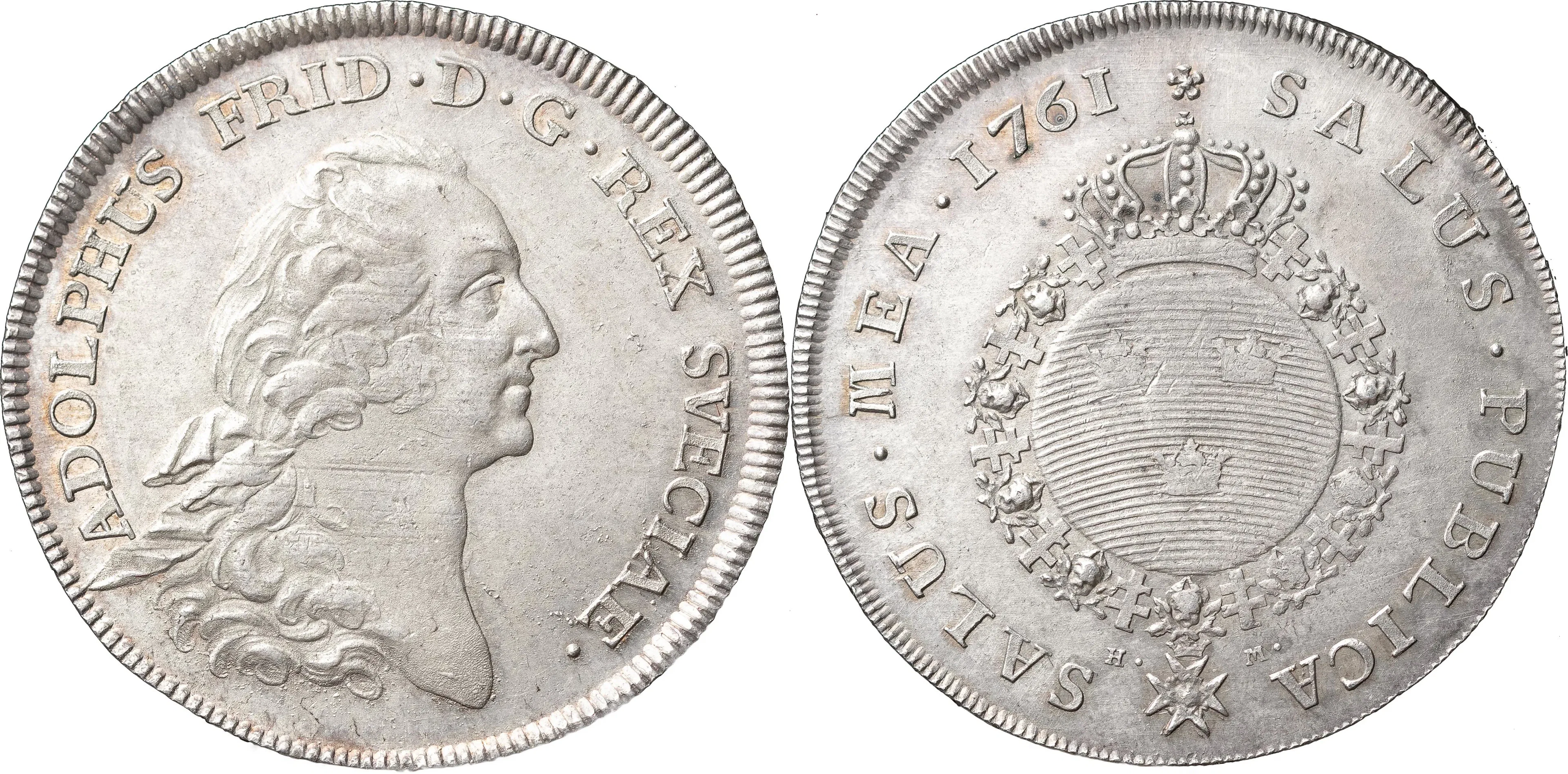 ADOLF FREDRIK (1751-1771). STOCKHOLM. Riksdaler 1761