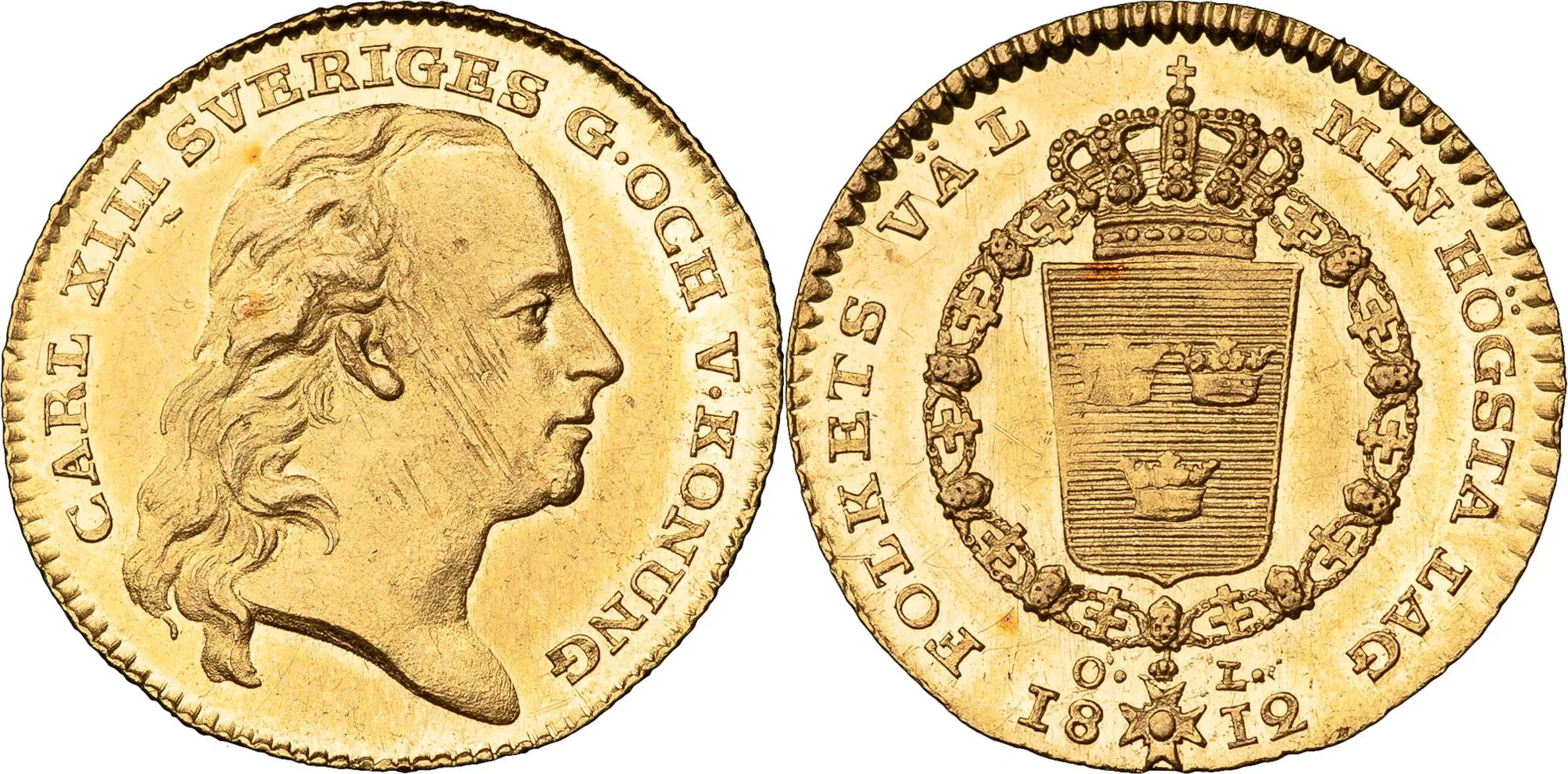 KARL XIII (1809-1818). STOCKHOLM. Dukat 1812