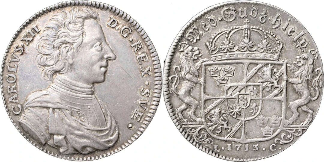 KARL XII (1697-1718). STOCKHOLM. Riksdaler 1713