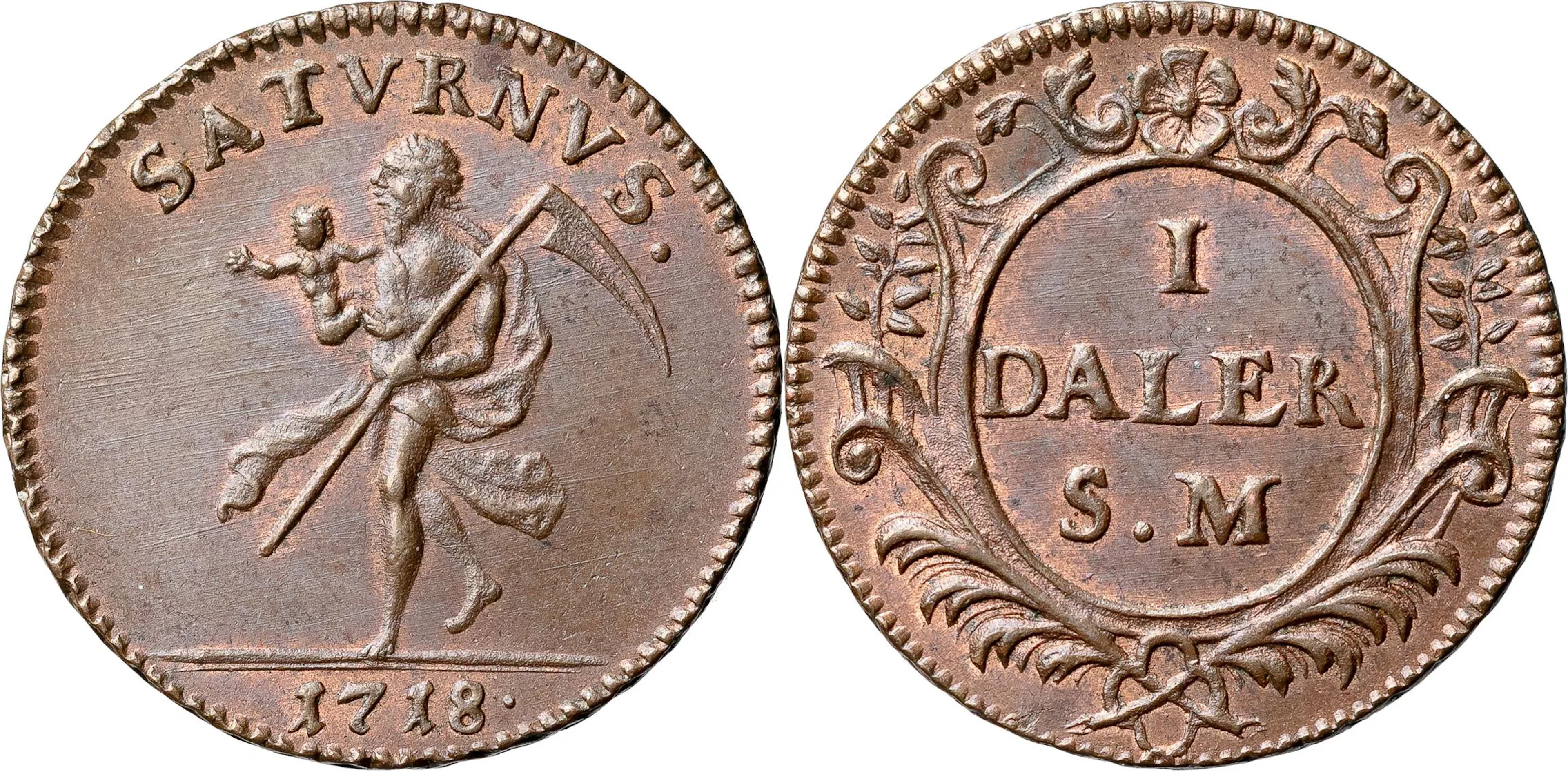 KARL XII (1697-1718). STOCKHOLM. Daler SM 1718