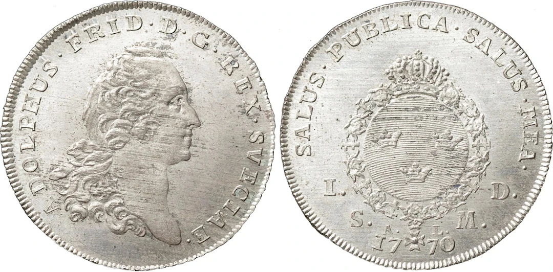 ADOLF FREDRIK (1751-1771). STOCKHOLM. Daler SM 1770