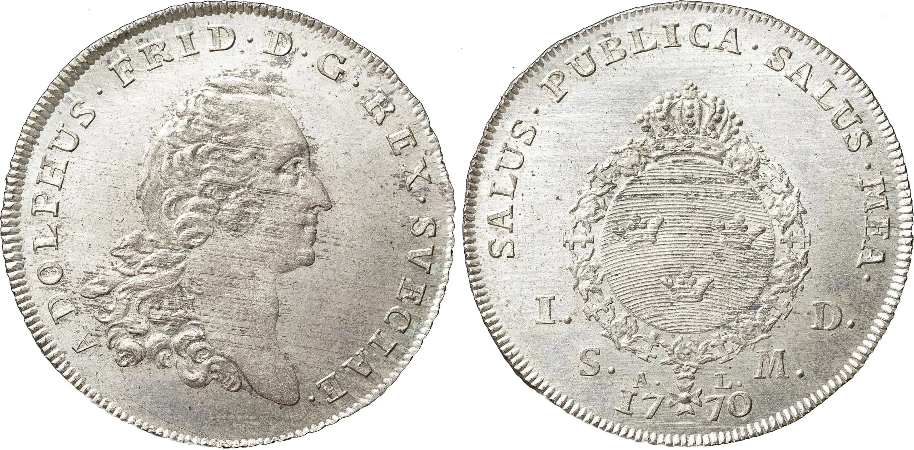 ADOLF FREDRIK (1751-1771). STOCKHOLM. Daler SM 1770