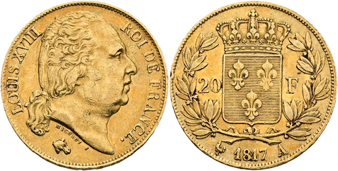 FRANKRIKE / FRANCE. 20 francs 1817