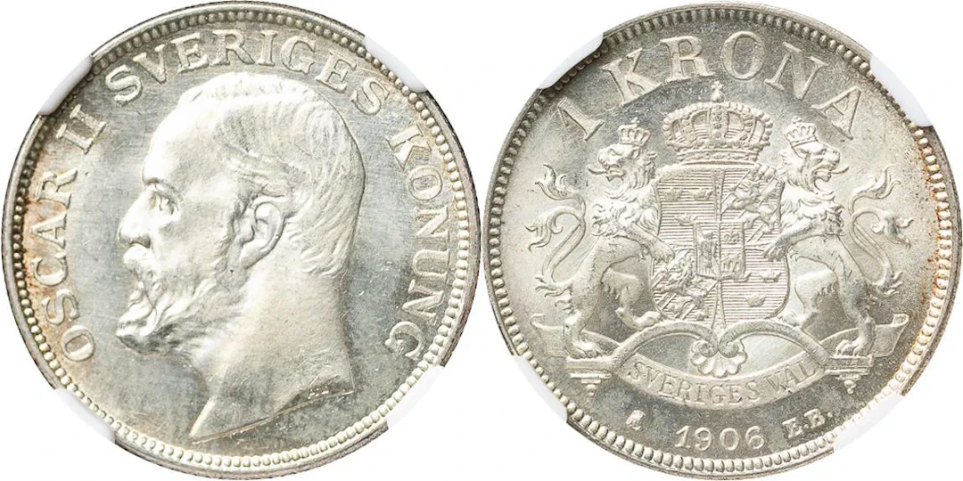 OSKAR II (1872-1907). Krona 1906. SM 79