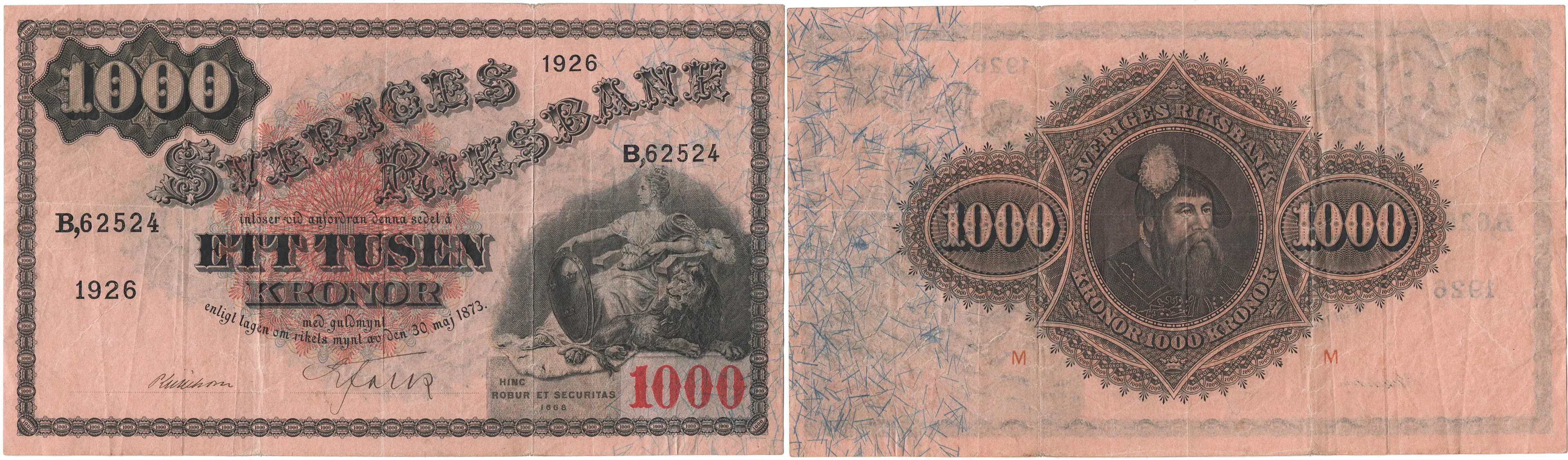 1000 kronor 1926. B,62524