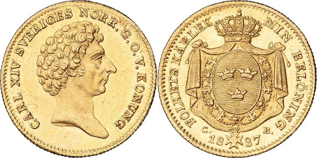 KARL XIV JOHAN (1818-1844). STOCKHOLM. Dukat 1837