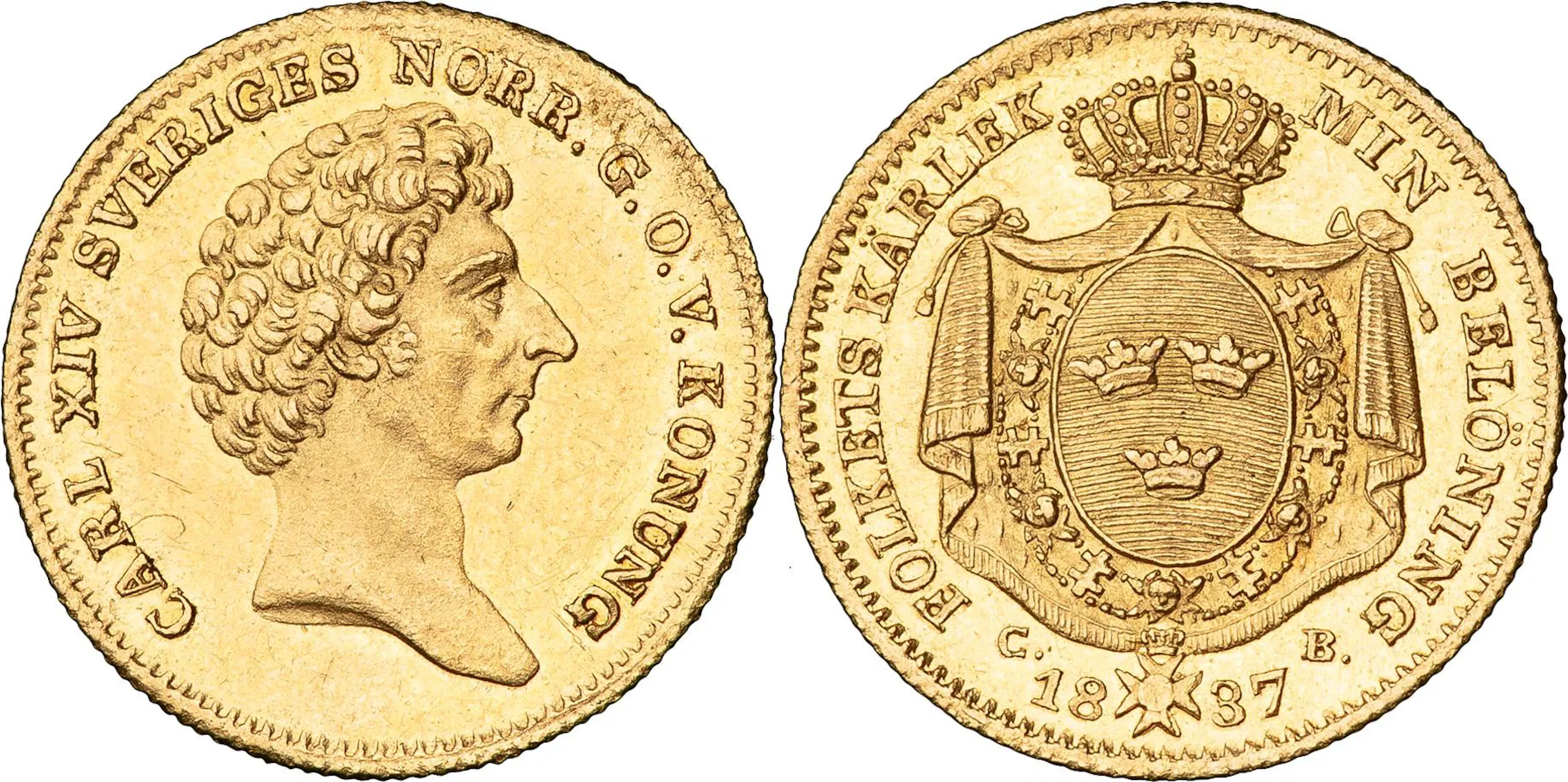 KARL XIV JOHAN (1818-1844). STOCKHOLM. Dukat 1837