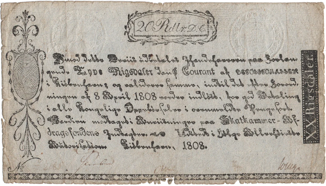 DANMARK / DENMARK. Christian VII (1766-1808). 20 rigsdaler courant 1808