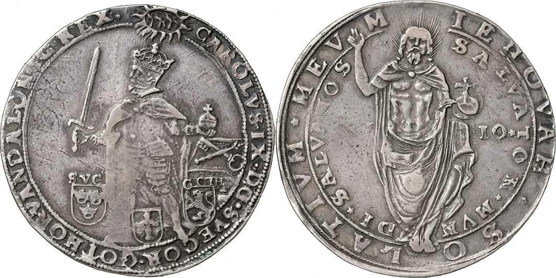 KARL IX (1604-1611). STOCKHOLM. Riksdaler 1610