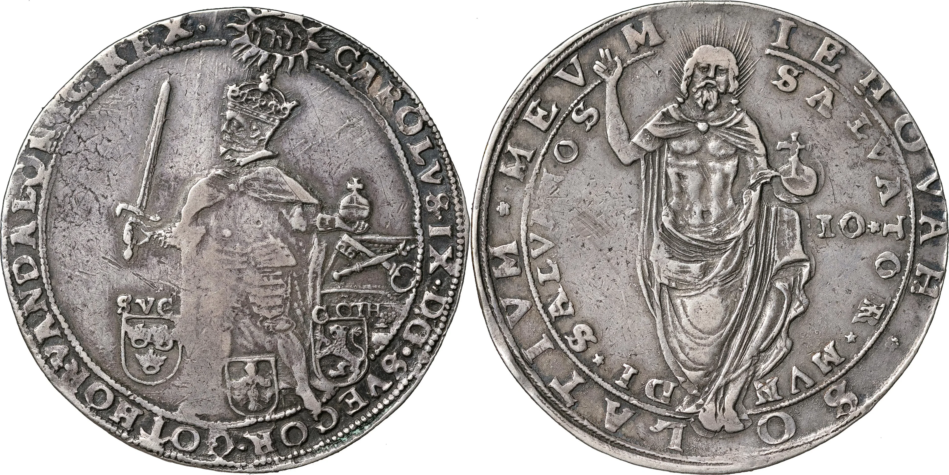KARL IX (1604-1611). STOCKHOLM. Riksdaler 1610