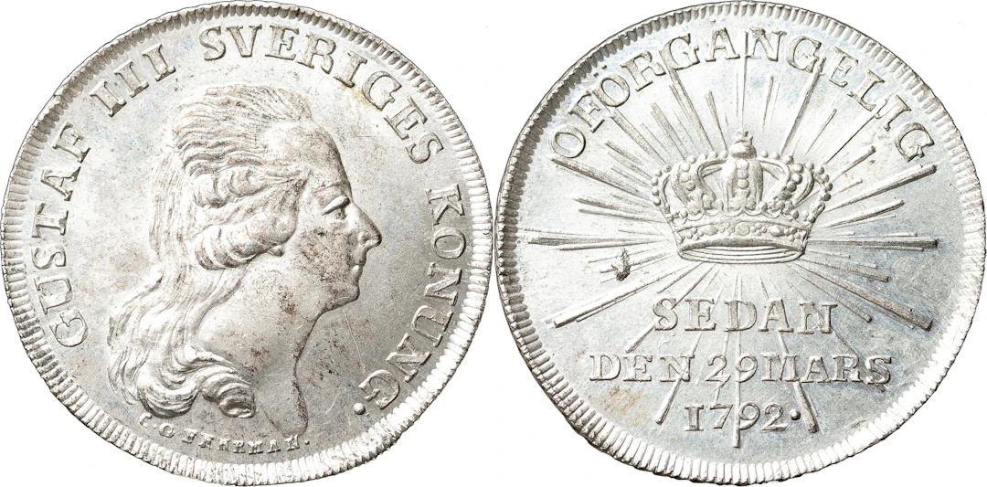 GUSTAV III (1771-1792). STOCKHOLM. 1/3 riksdaler 1792
