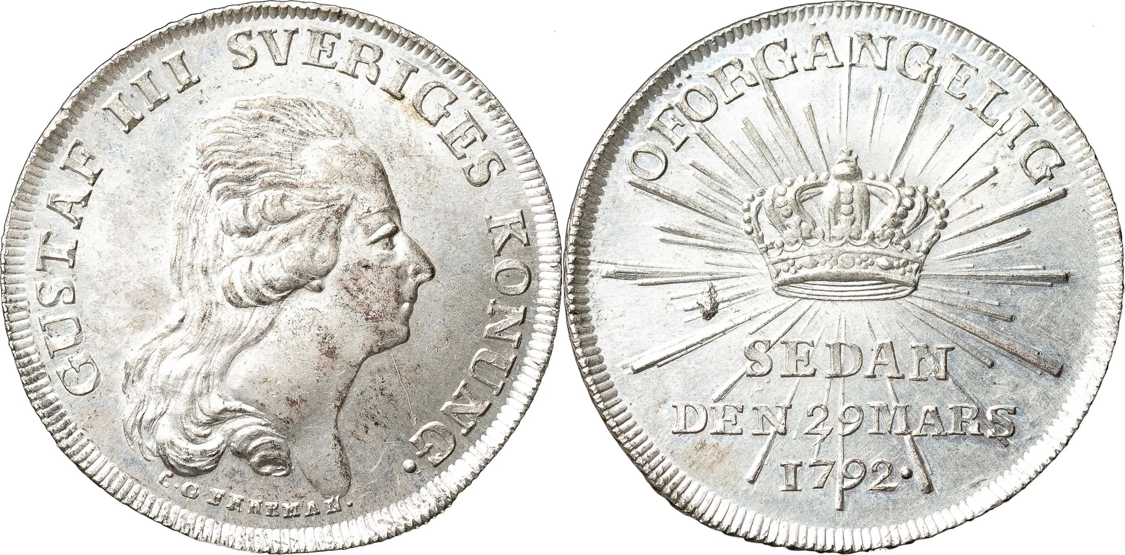 GUSTAV III (1771-1792). STOCKHOLM. 1/3 riksdaler 1792