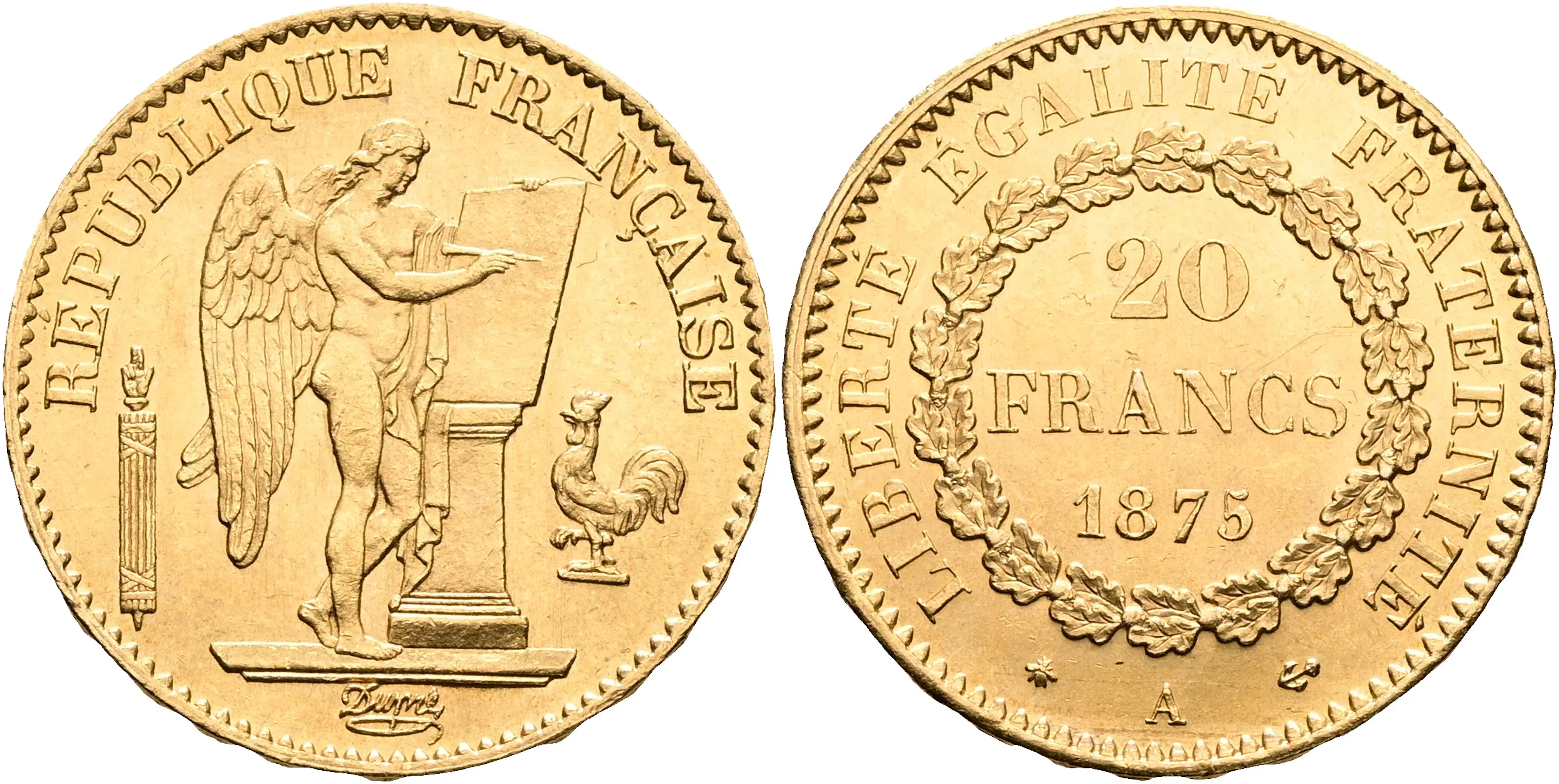 FRANKRIKE / FRANCE. 20 francs 1875