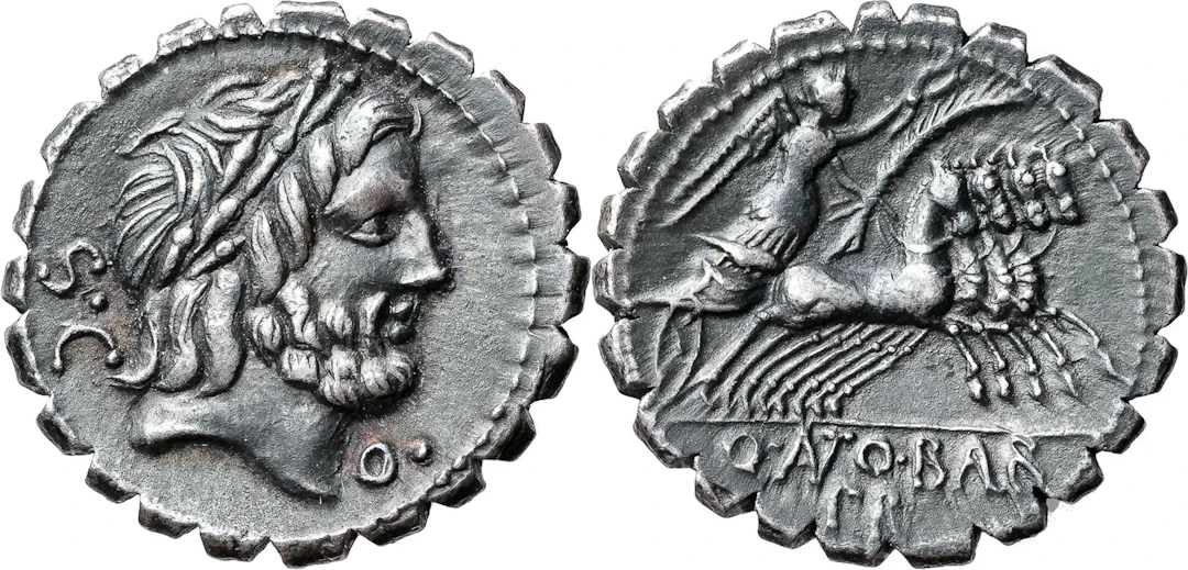 Q. ANTONIUS BALBUS. (83 B.C.). AR denarius serratus