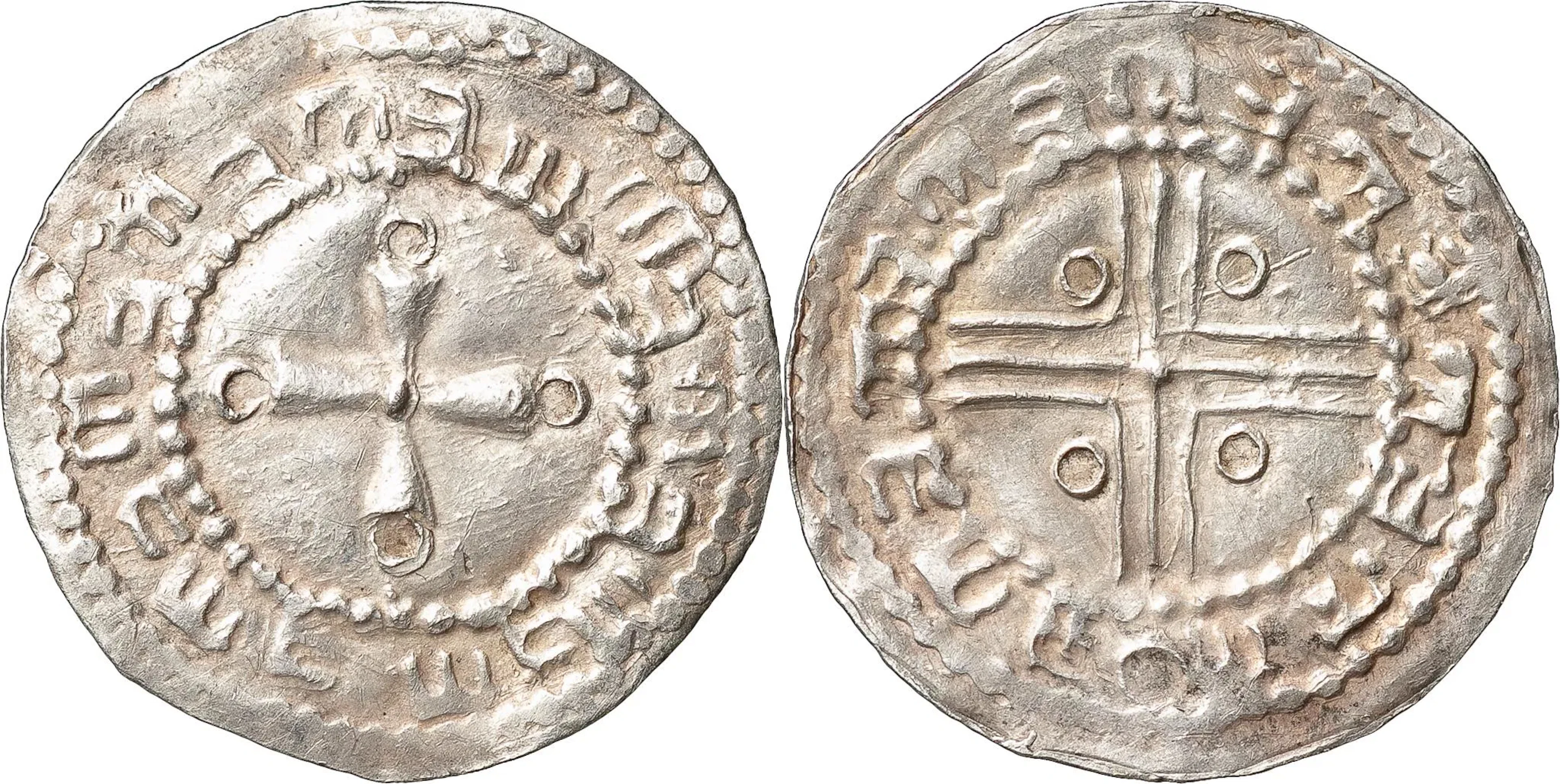 SLAVISKA IMITATIONER. Denar/Penny. Cross with rings at cross ends