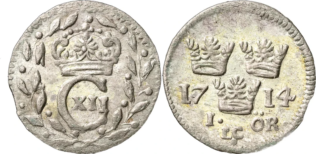 KARL XII (1697-1718). STOCKHOLM. Öre 1714