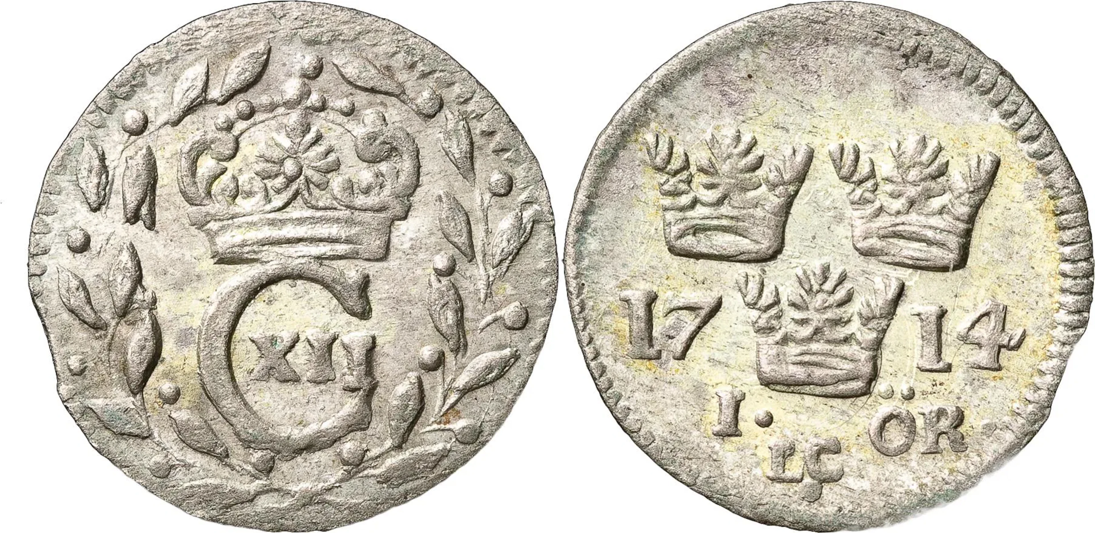 KARL XII (1697-1718). STOCKHOLM. Öre 1714